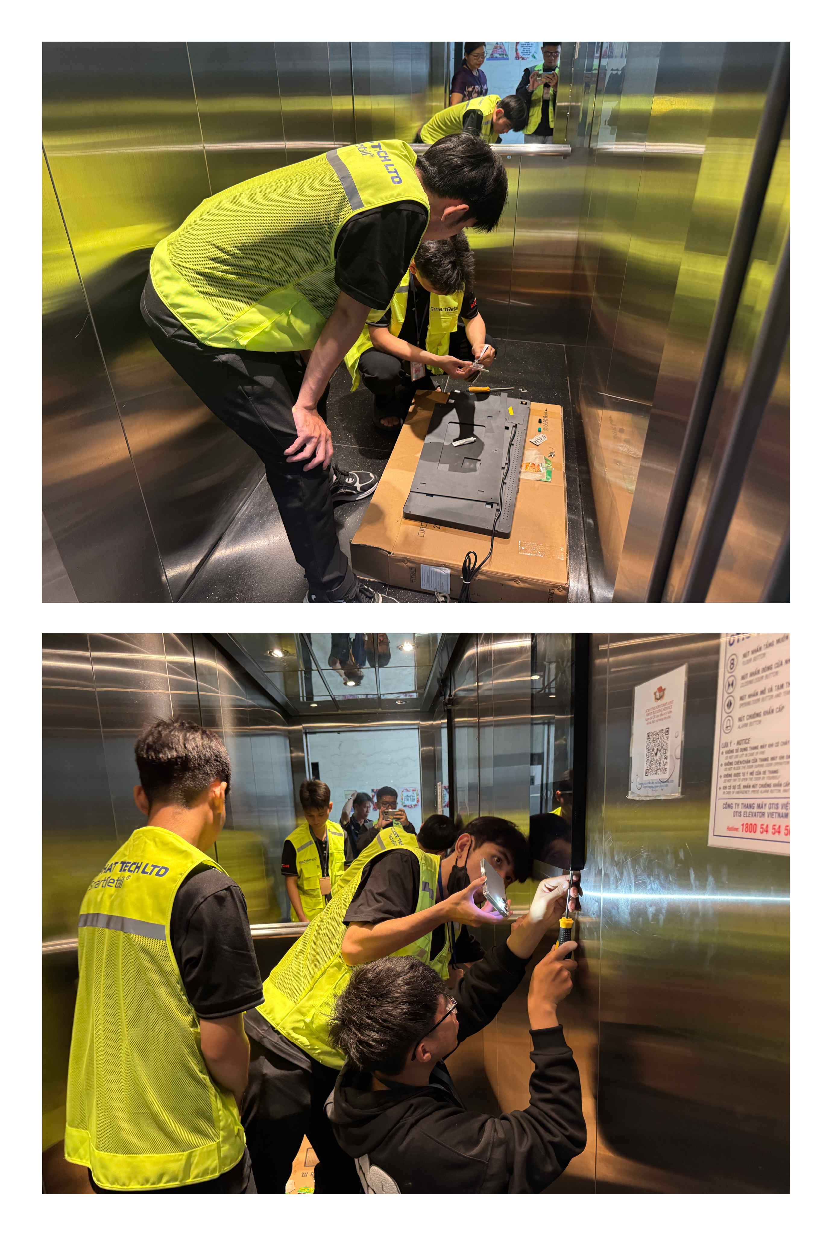 Màn hình quảng cáo thang máy trong thực tiễn 