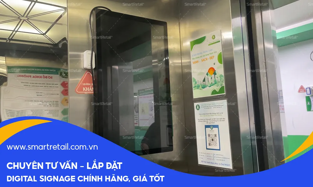 Màn hình quảng cáo thang máy New style 27 inch tại bệnh viện 