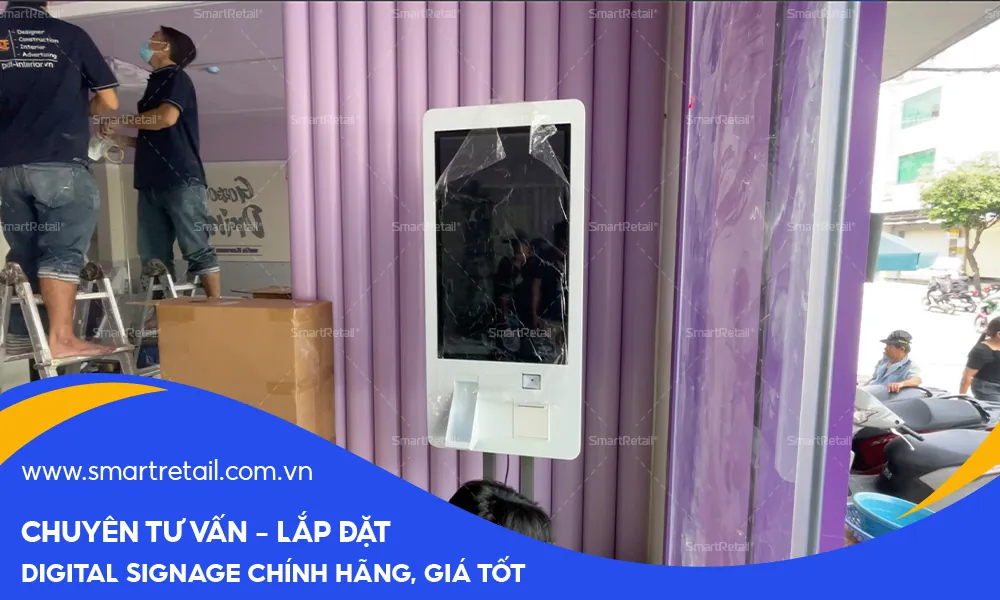 Thiết bị được đặt tại vị trí trước cửa hàng