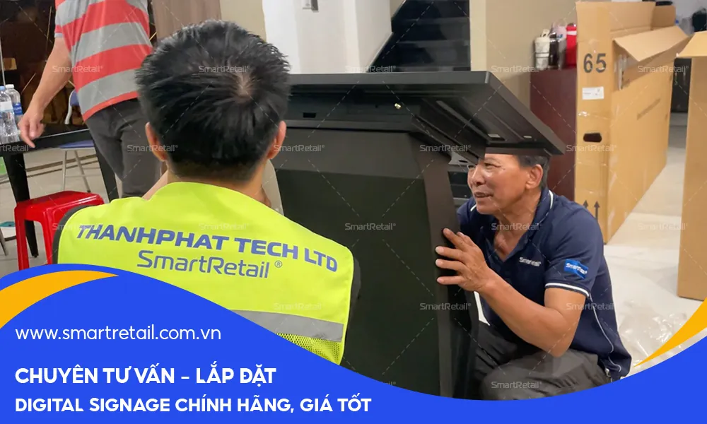 SmartRetail hỗ trợ lắp đặt màn hình hiển thị kĩ thuật số tại Tiệm vàng
