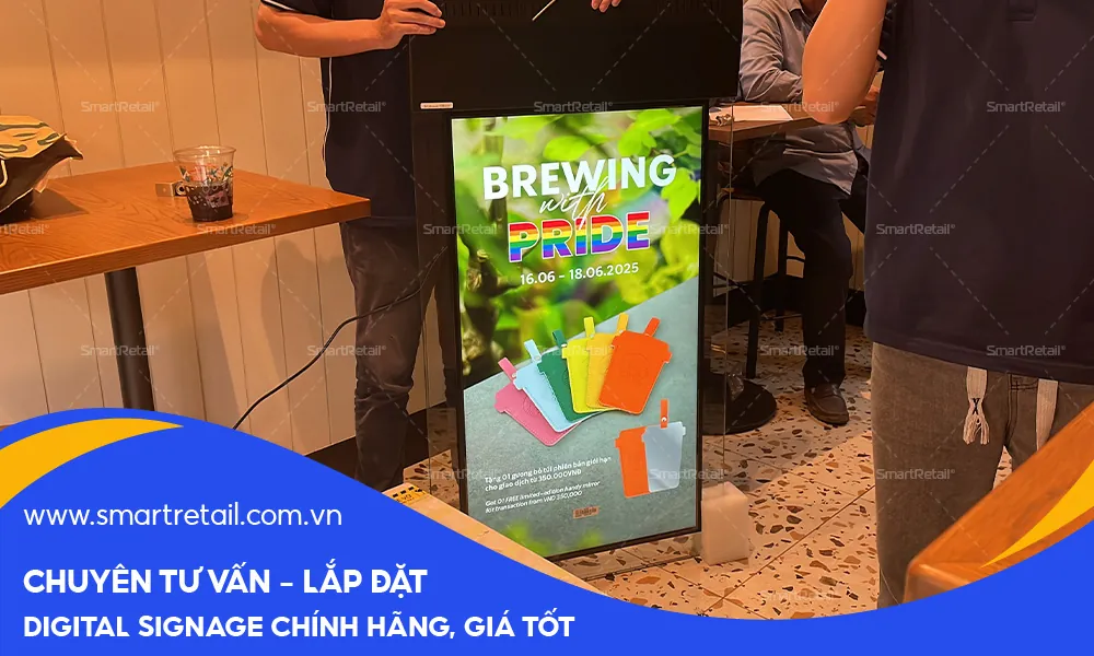 Màn hình thả trần hai mặt hiển thị sắc nét nội dung quảng cáo