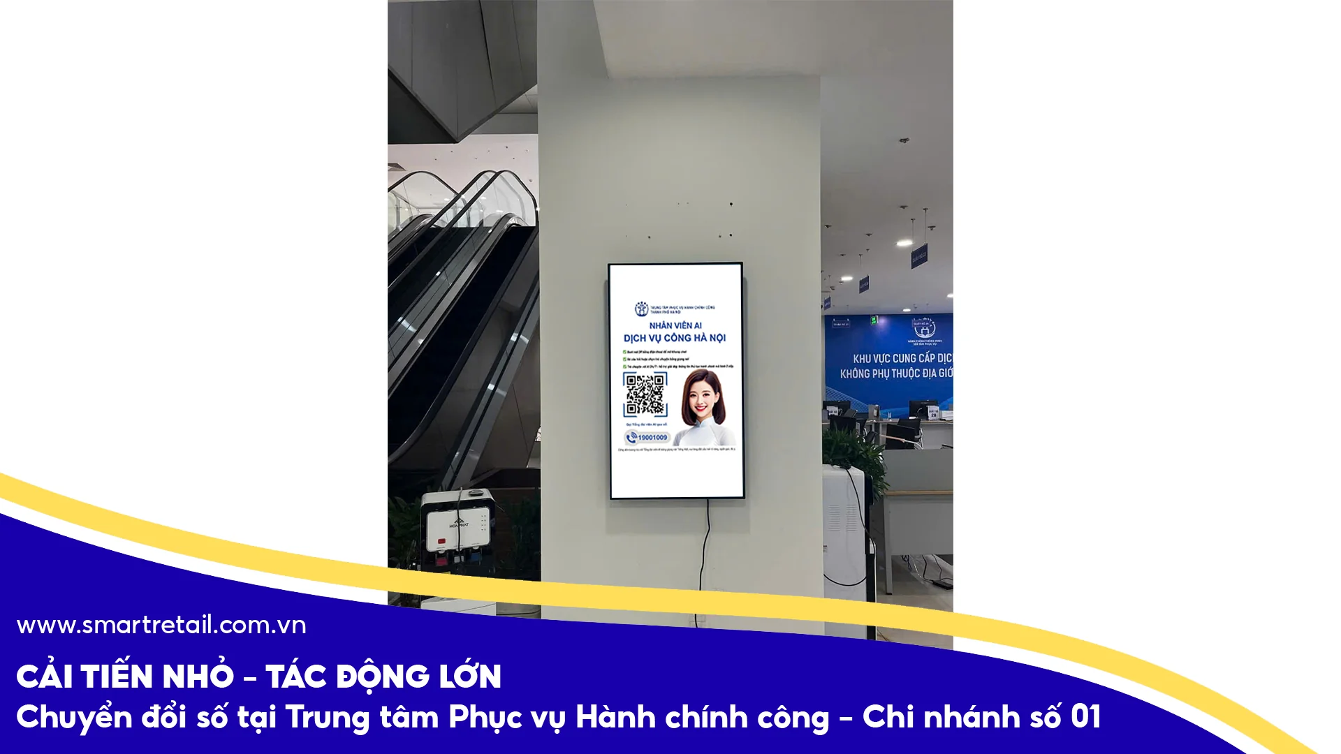 Hệ thống màn hình kĩ thuật số hỗ trợ người dân trong việc thực hiện các thủ tục hành chính
