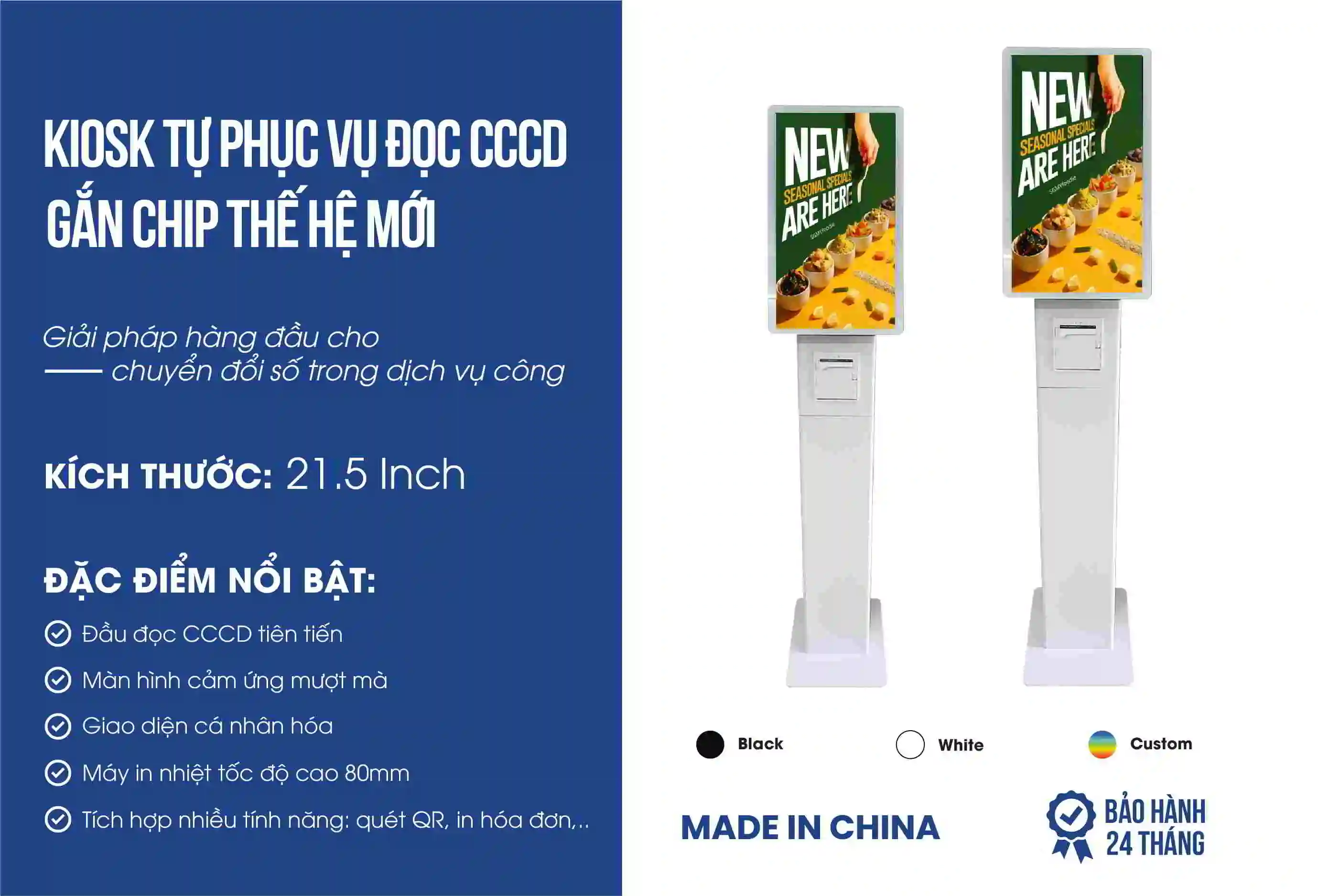 Kiosk tự phục vụ có gắn chip CCCD 