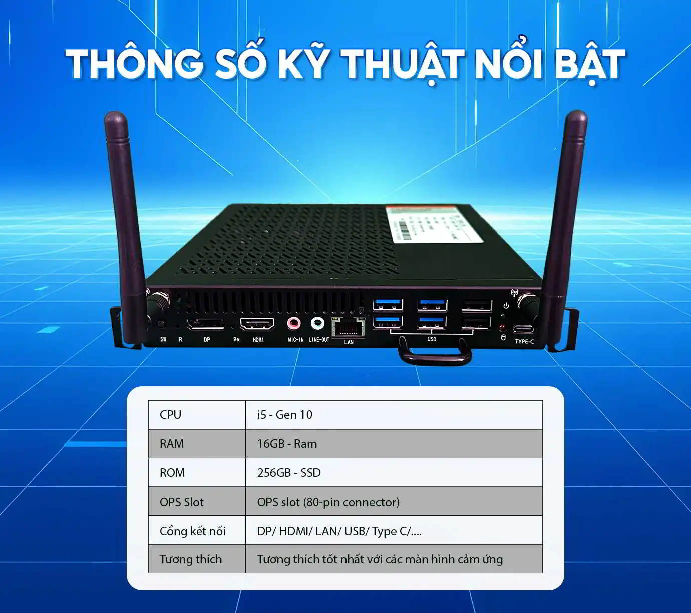Thông số kỹ thuật OPS-Windows i5-Gen10 