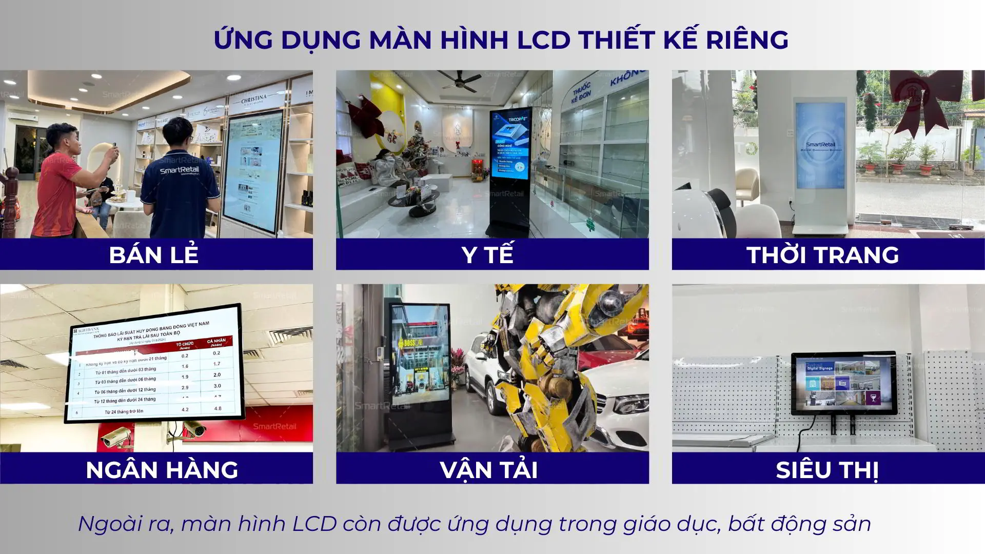 Ứng dụng của màn hình LCD thiết kế riêng | SmartRetail 