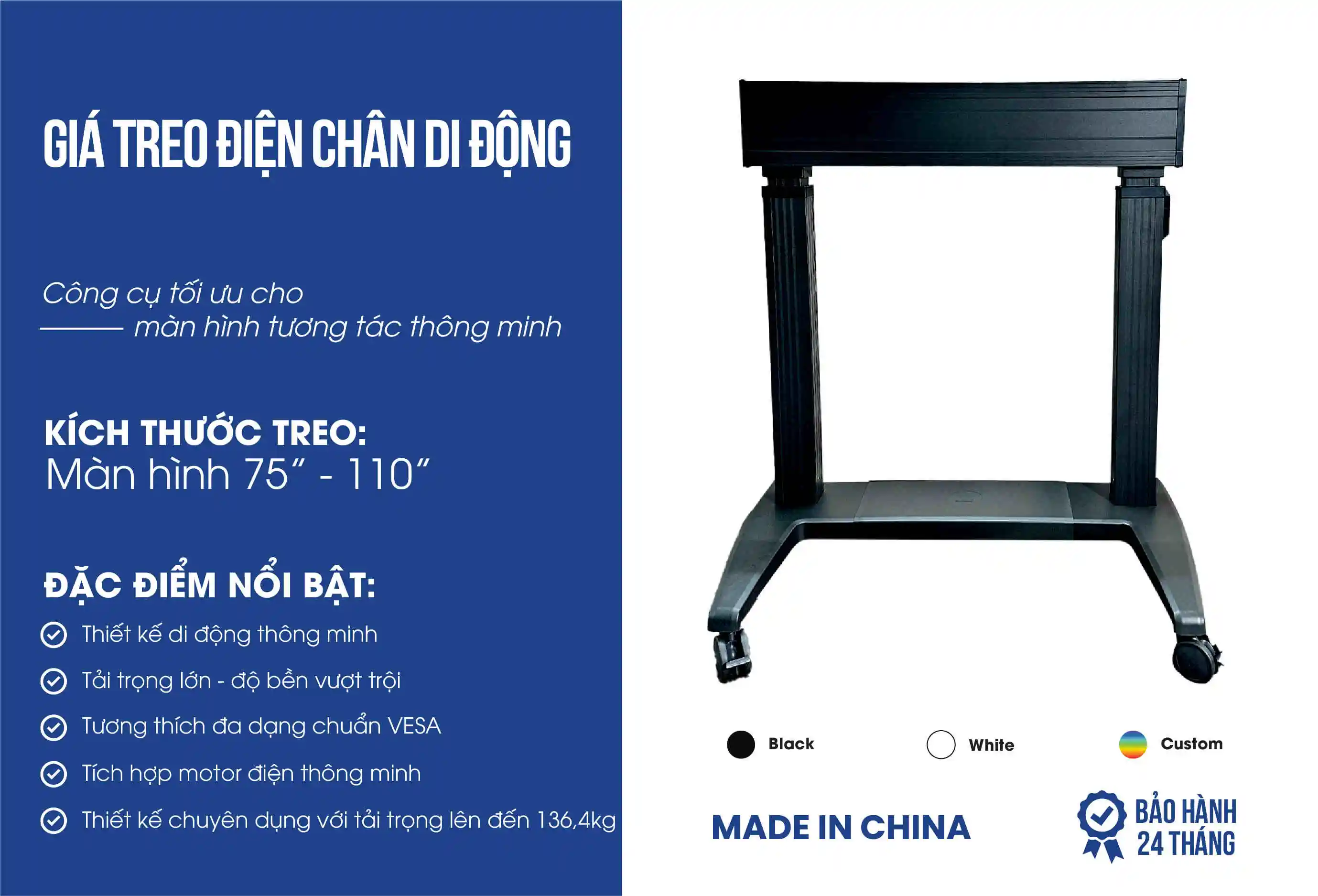 Giá treo điện chân di động 75 inch - 110 inch