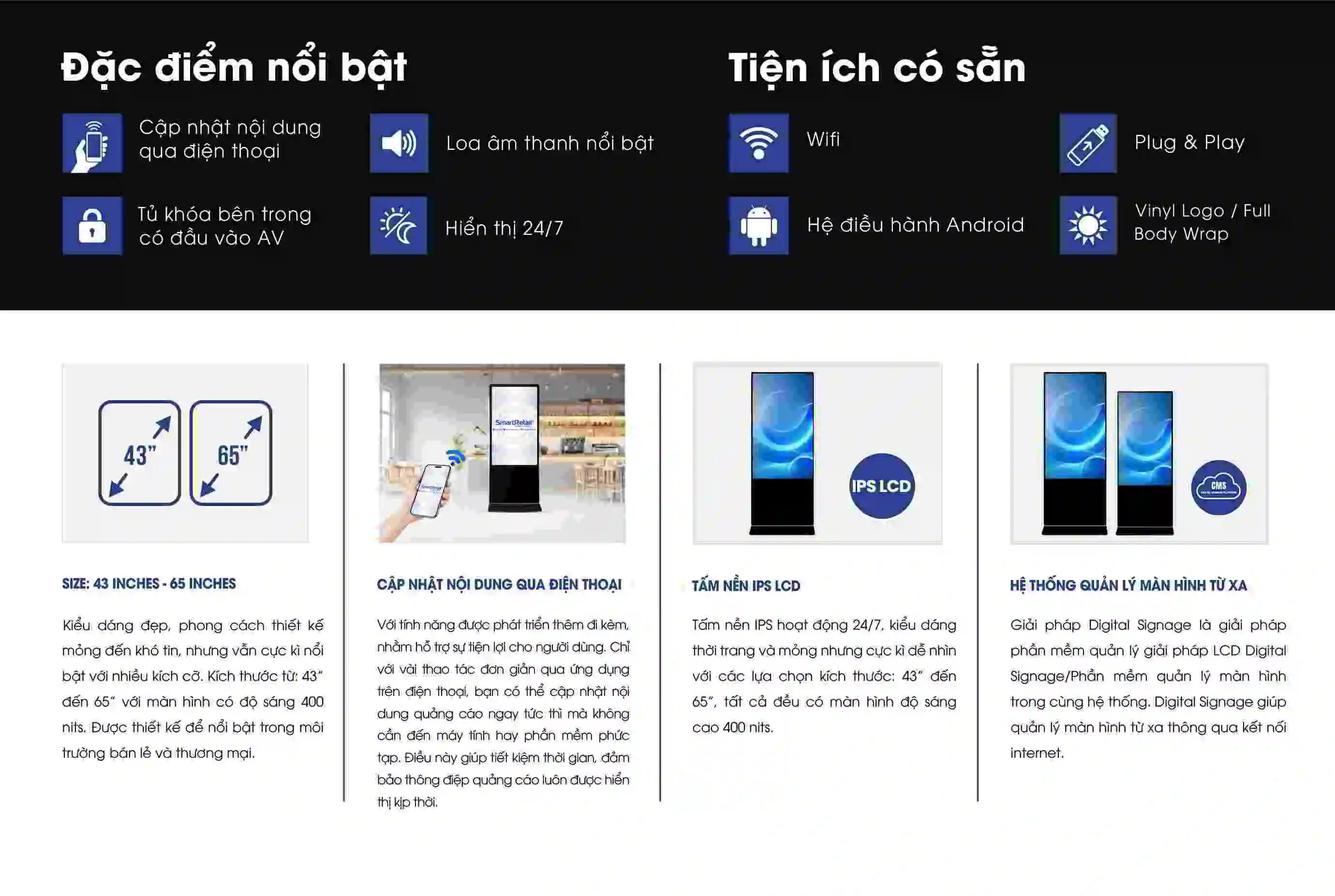 Ưu điểm vượt trội của màn hình chân đứng viền mỏng