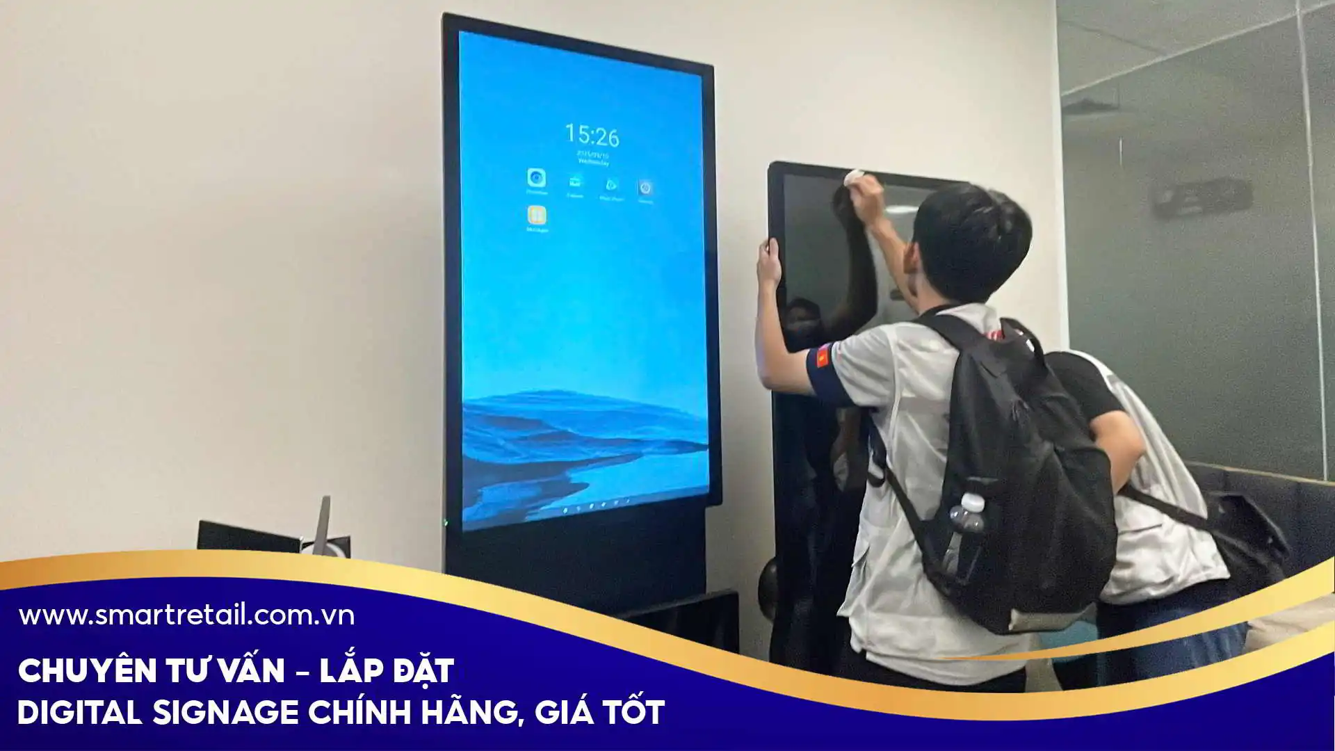 Thông tin về dự án lắp đặt màn hình quảng cáo chân đứng dáng xoay