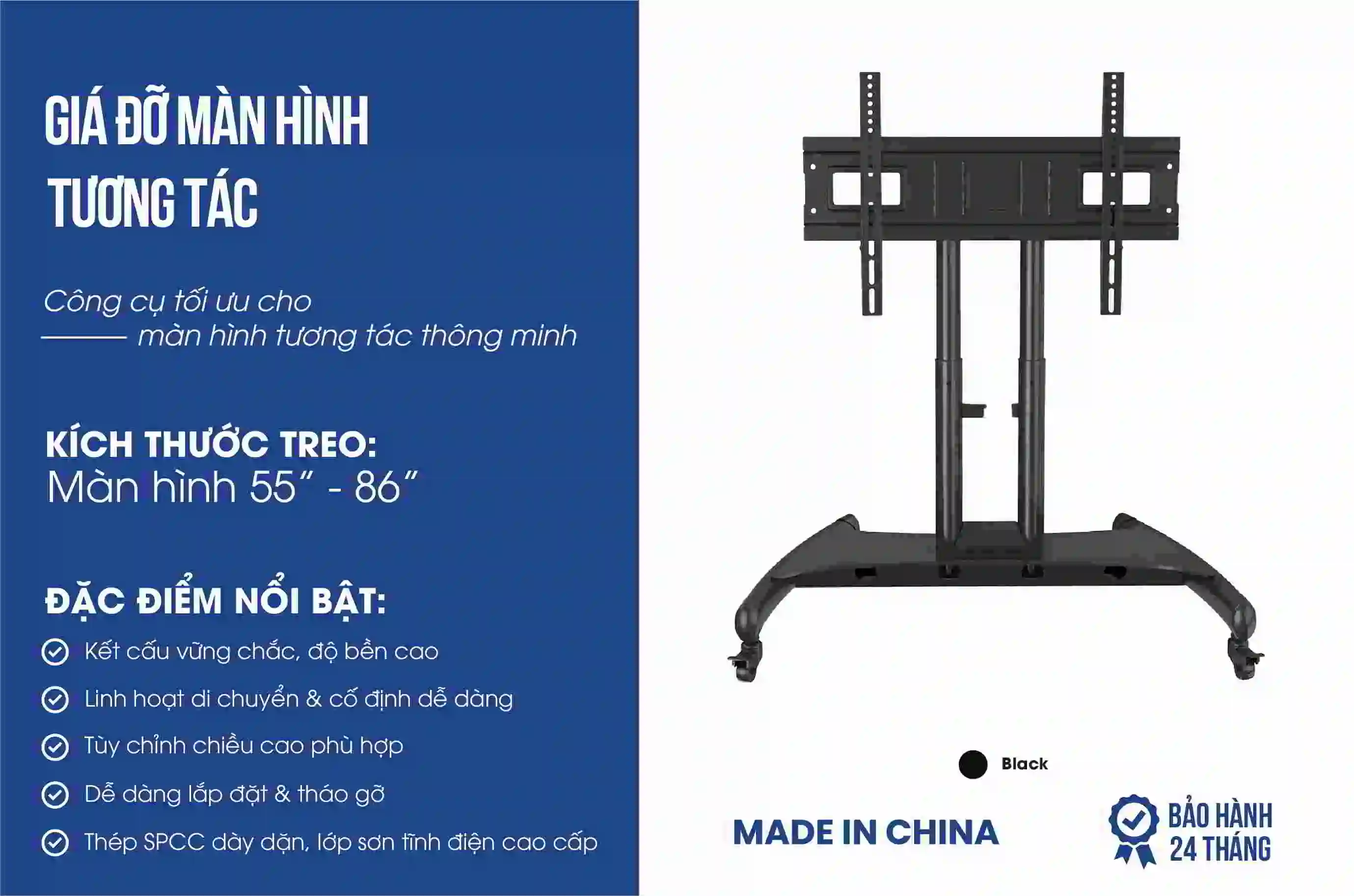 Giá đỡ màn hình tương tác từ 55 inch - 86 inch 