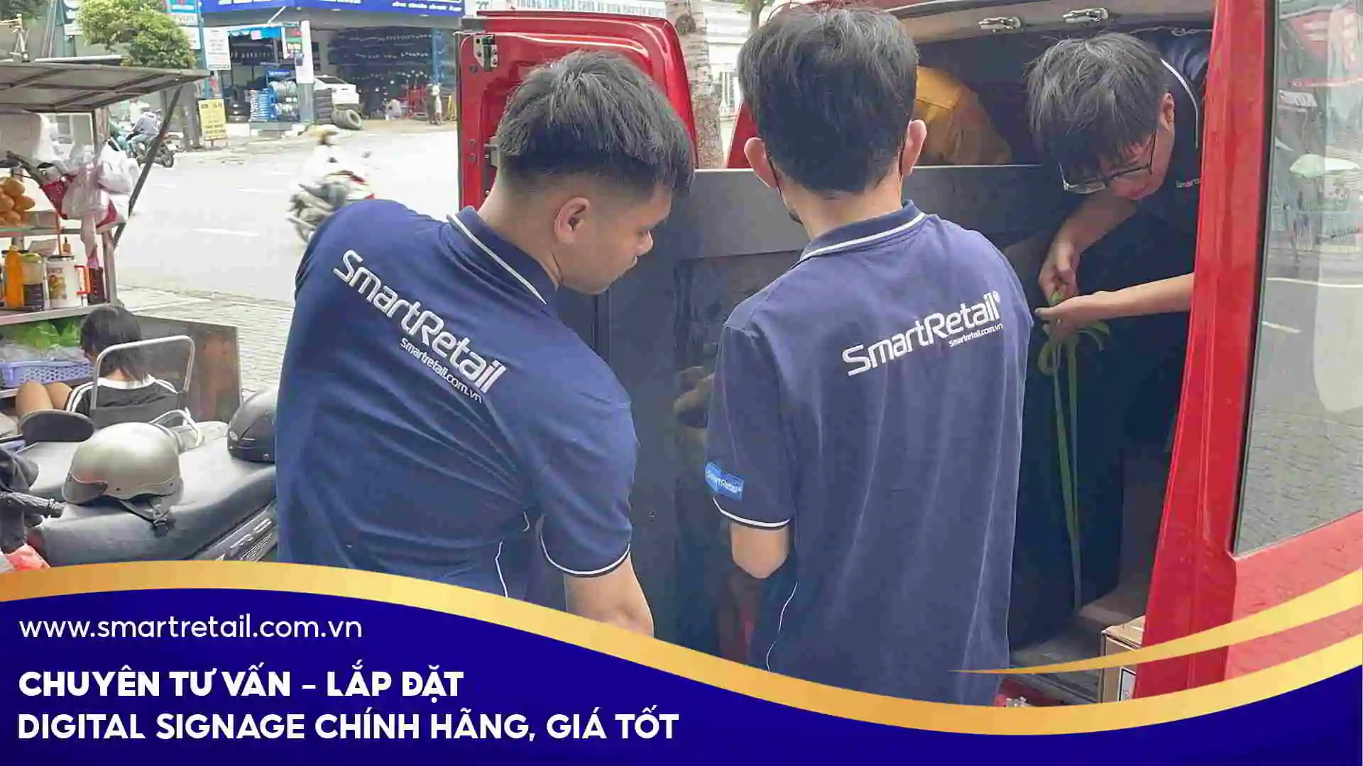 Lắp đặt màn hình quảng cáo ngoài trời tại Matsuya 