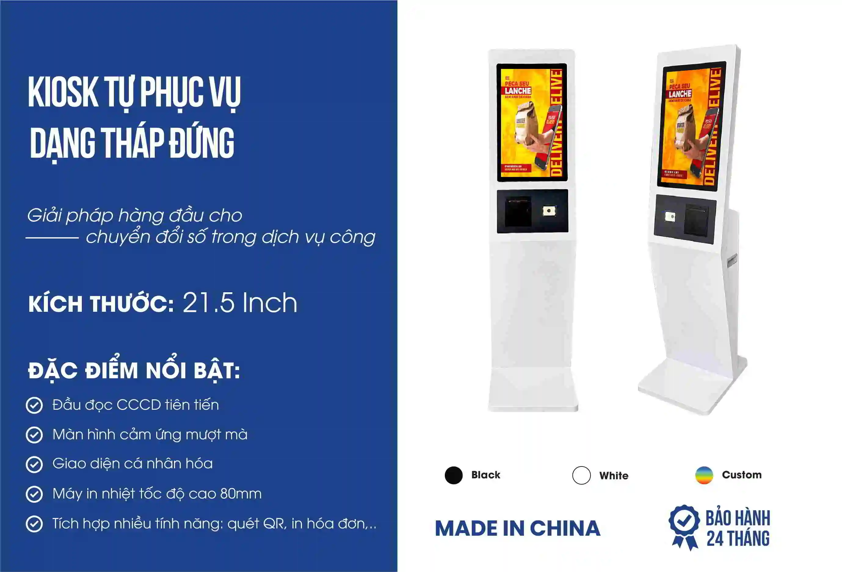 Kiosk tự phục vụ đọc CCCD (Self Service Kiosk) thế hệ mới 