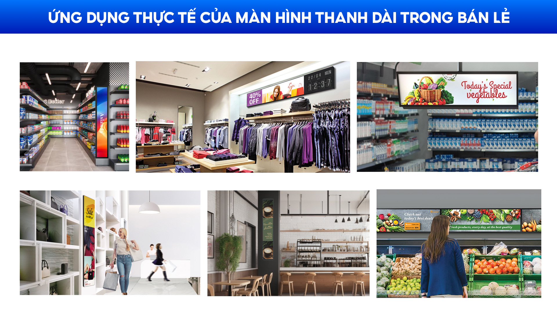 Một số ứng dụng thực tế của màn hình quảng cáo thanh dài 