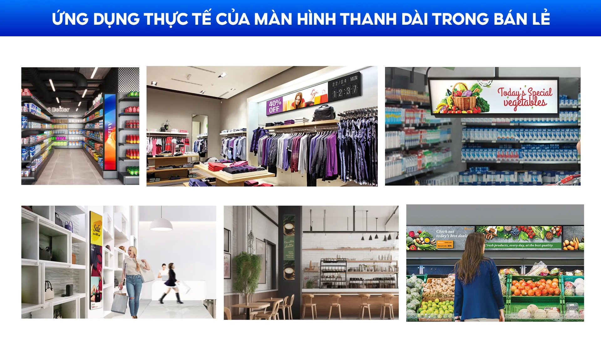Một số ứng dụng thực tế của màn hình quảng cáo thanh dài 