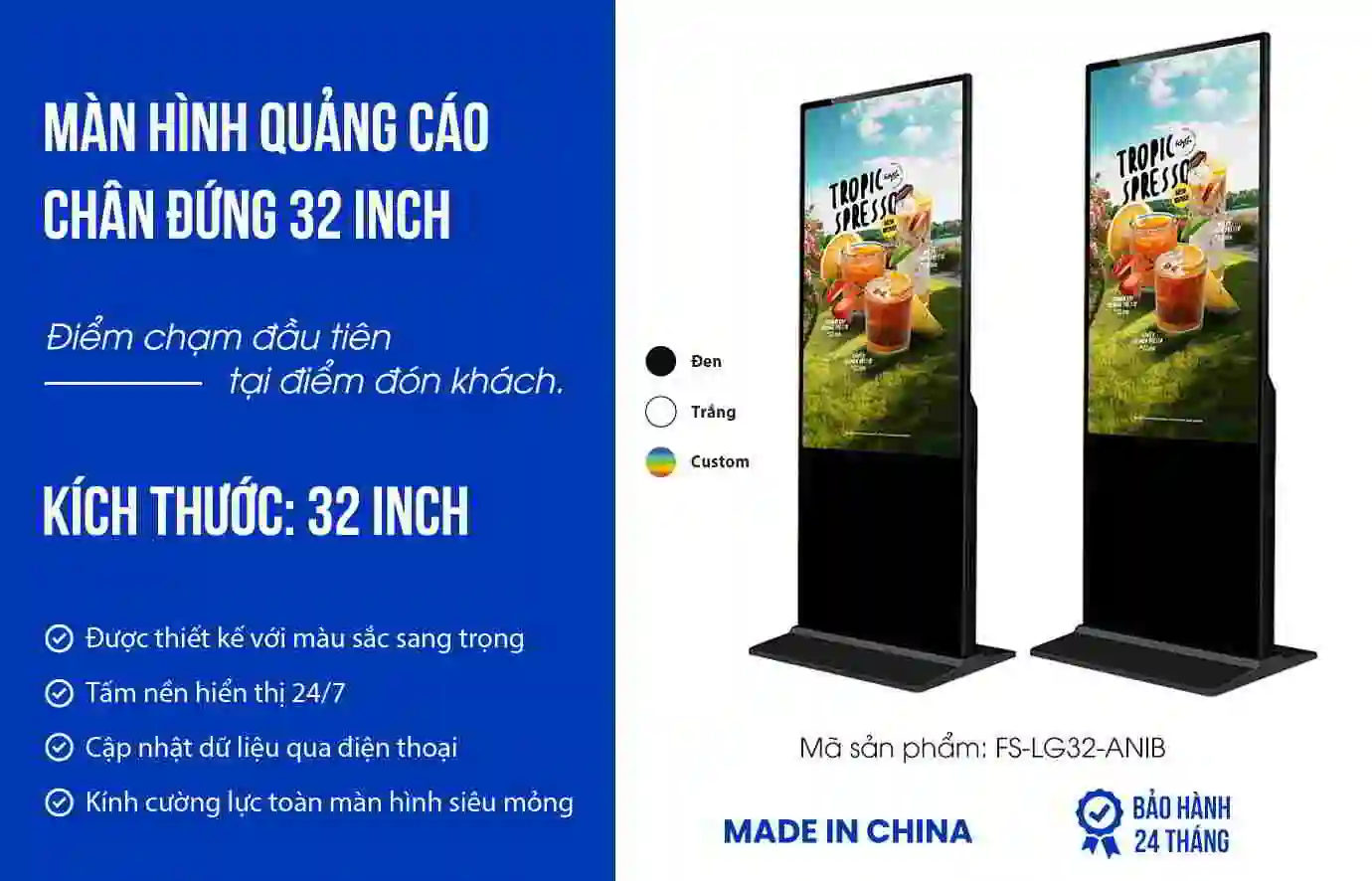 Màn hình quảng cáo chân đứng 32 inch