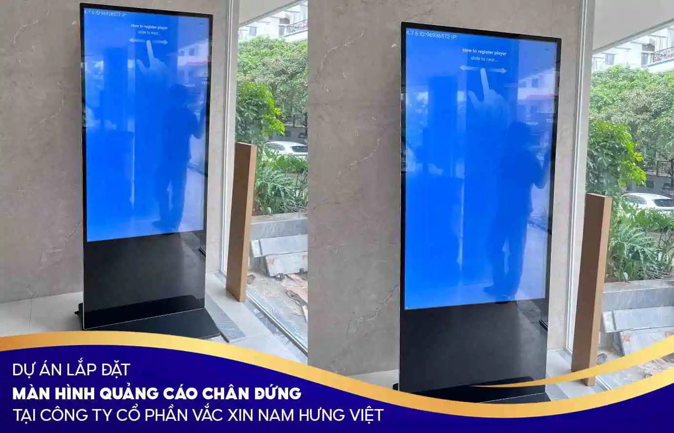 Lắp đặt màn hình quảng cáo chân đứng tại công ty Cổ Phần Nam Hưng Việt