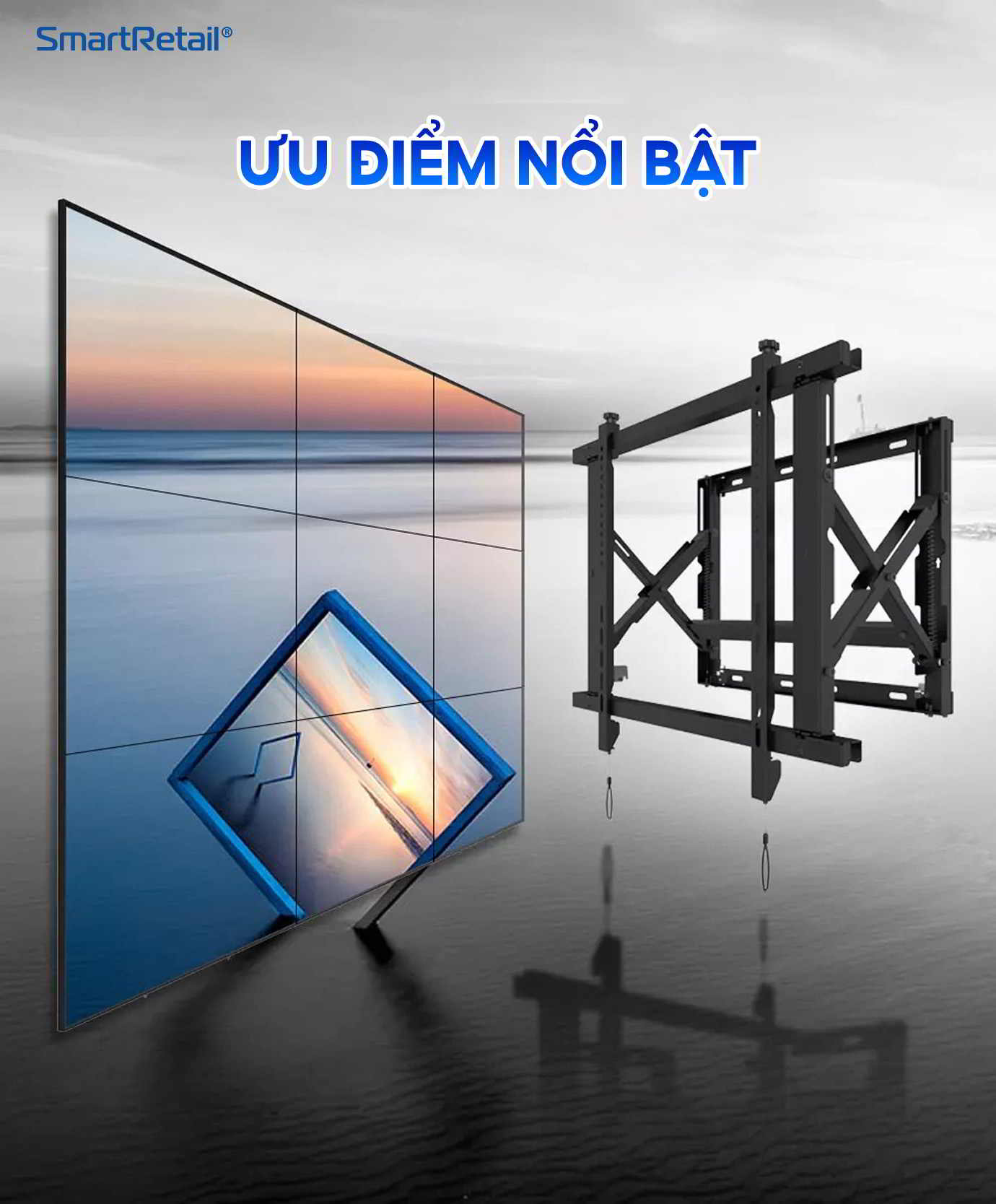 Ưu điểm nổi bật của giá treo màn hình ghép  