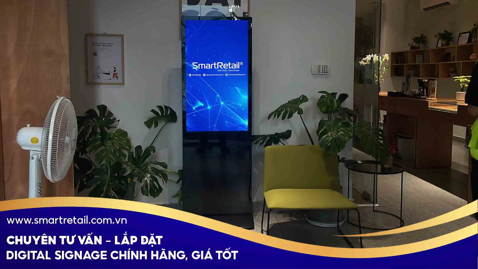 Dự án lắp đặt màn hình quảng cáo chân đứng tại M Village | SmartRetail Dự án lắp đặt màn hình quảng cáo chân đứng tại M Village