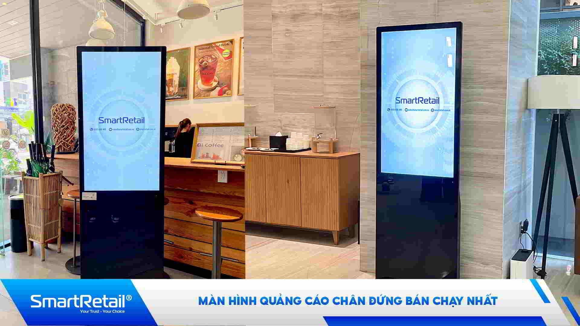 Thiết bị màn hình quảng cáo chân đứng 