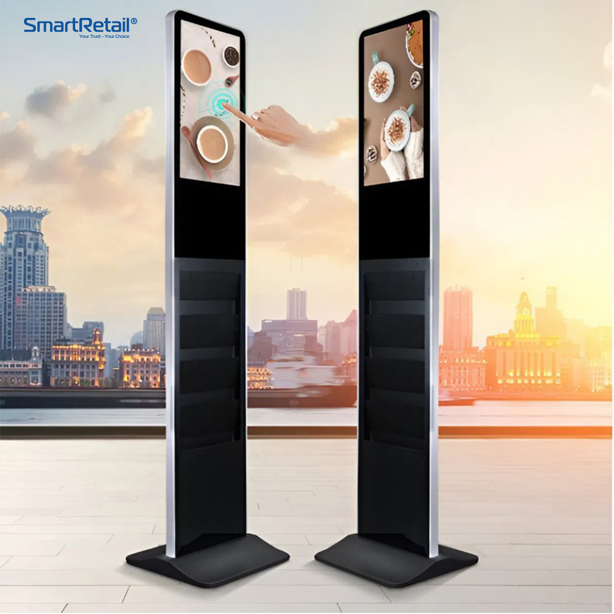 Mua ngay màn hình quảng cáo chân đứng | SmartRetail