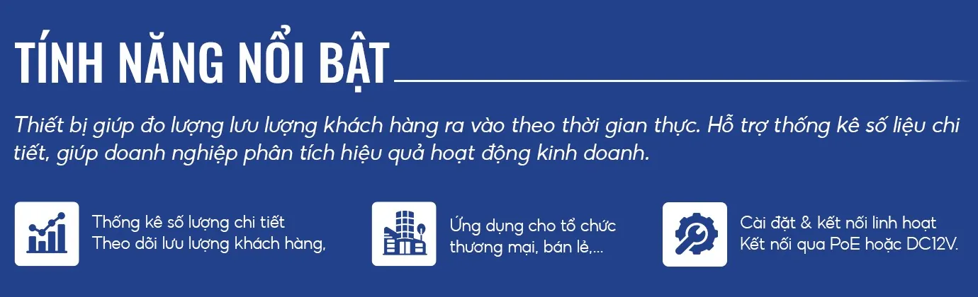 Tính năng nổi bật Camera đếm người Dome | SmartRetail Tính năng nổi bật Camera đếm người Dome