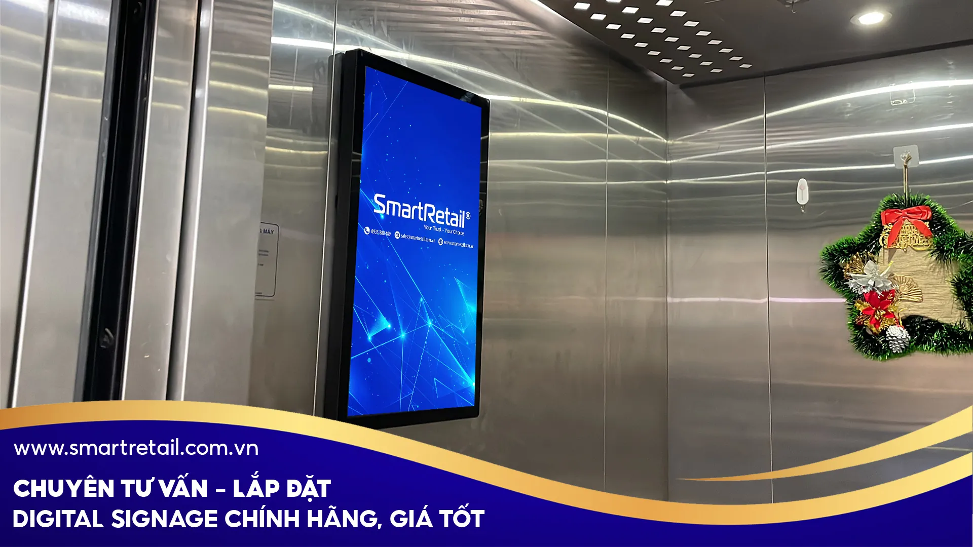 Thông tin dự án màn hình treo thang máy | SmartRetail Thông tin dự án màn hình treo thang máy