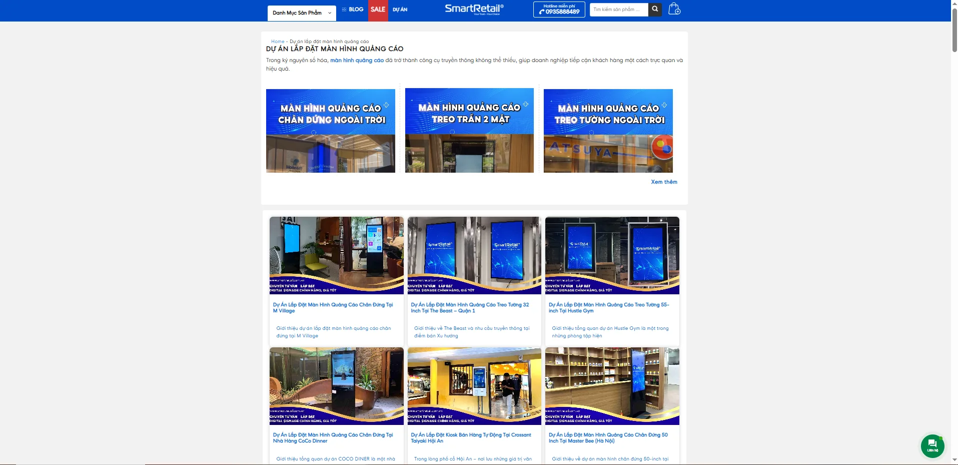 các dự án lắp đặt màn hình quảng cáo