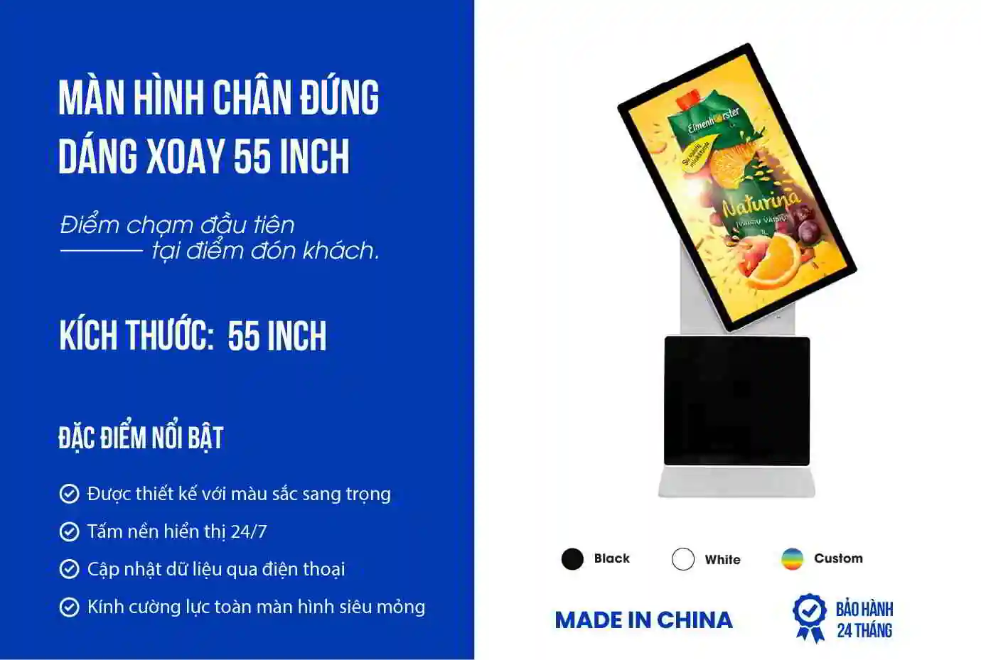 Man Hinh Chan Dung Dang Xoay 55 Inch