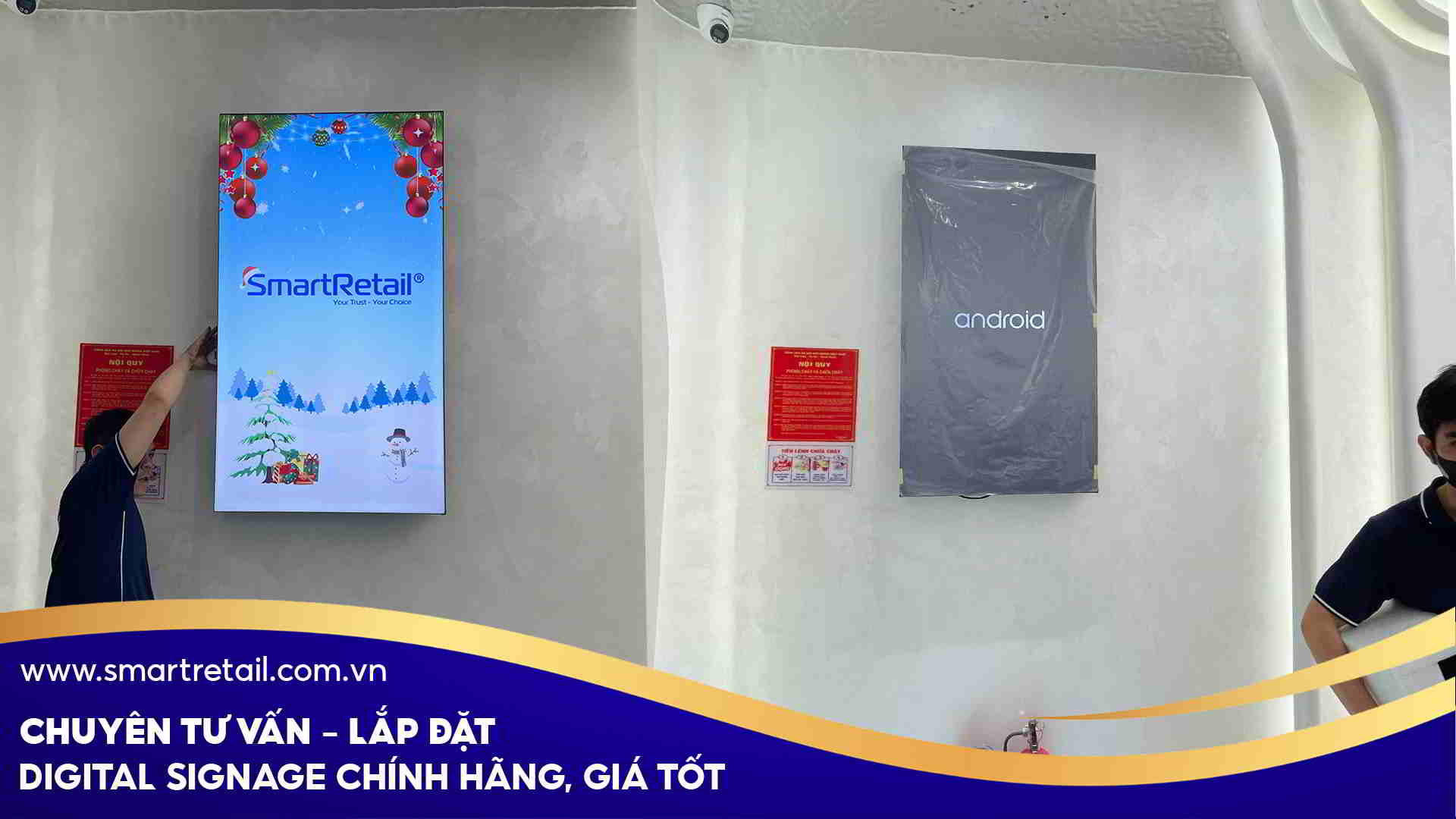 Man Hinh Quang Cao Treo Tuong Lap Dat Tai Khach Hang