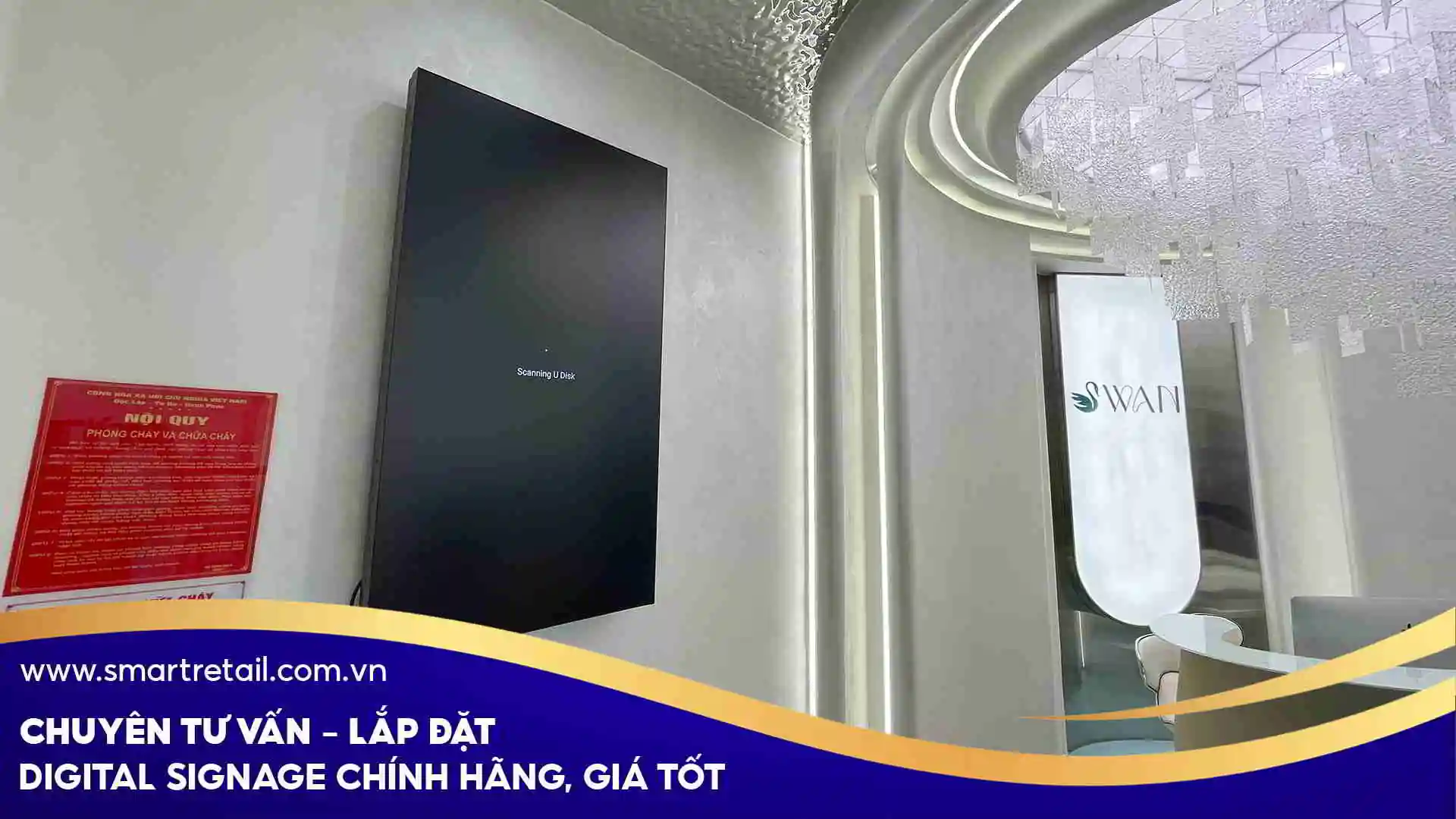 Vị trí lắp đặt màn hình quảng cáo LCD treo tường tối ưu không gian | SmartRetail Vị trí lắp đặt màn hình quảng cáo LCD treo tường tối ưu không gian