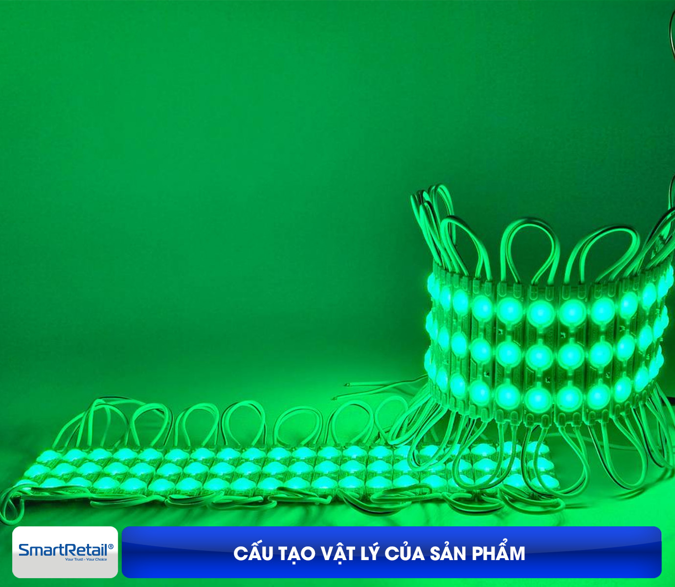 Cau Tao Led Hat 3 Bng Mau Xanh